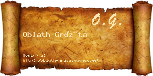 Oblath Gréta névjegykártya